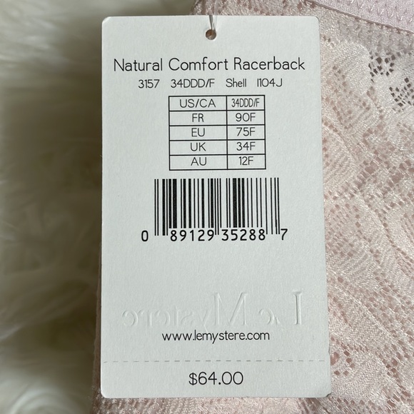 NWT Le Mystere razor back light pink shell front closure soft 34F sports support - Picture 7 of 15